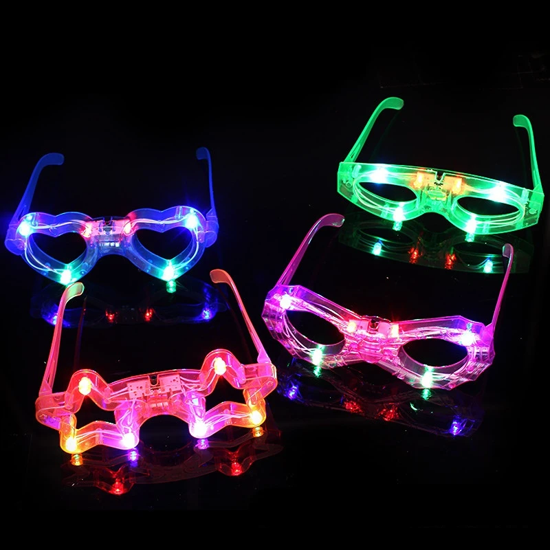 1 stücke erwachsene Kinder Requisiten liefert leuchtende verrückte Brille Kunststoff LED Brille Maskerade Party Geburtstags geschenk Kinder leuchten Spielzeug