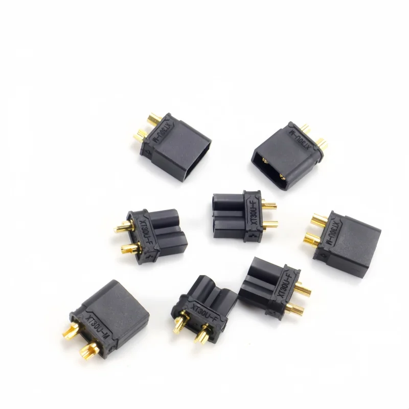10 peças XT-30U conectores bala macho e fêmea plugue para aeronaves multi-rotor rc asa fixa bateria de lítio esc