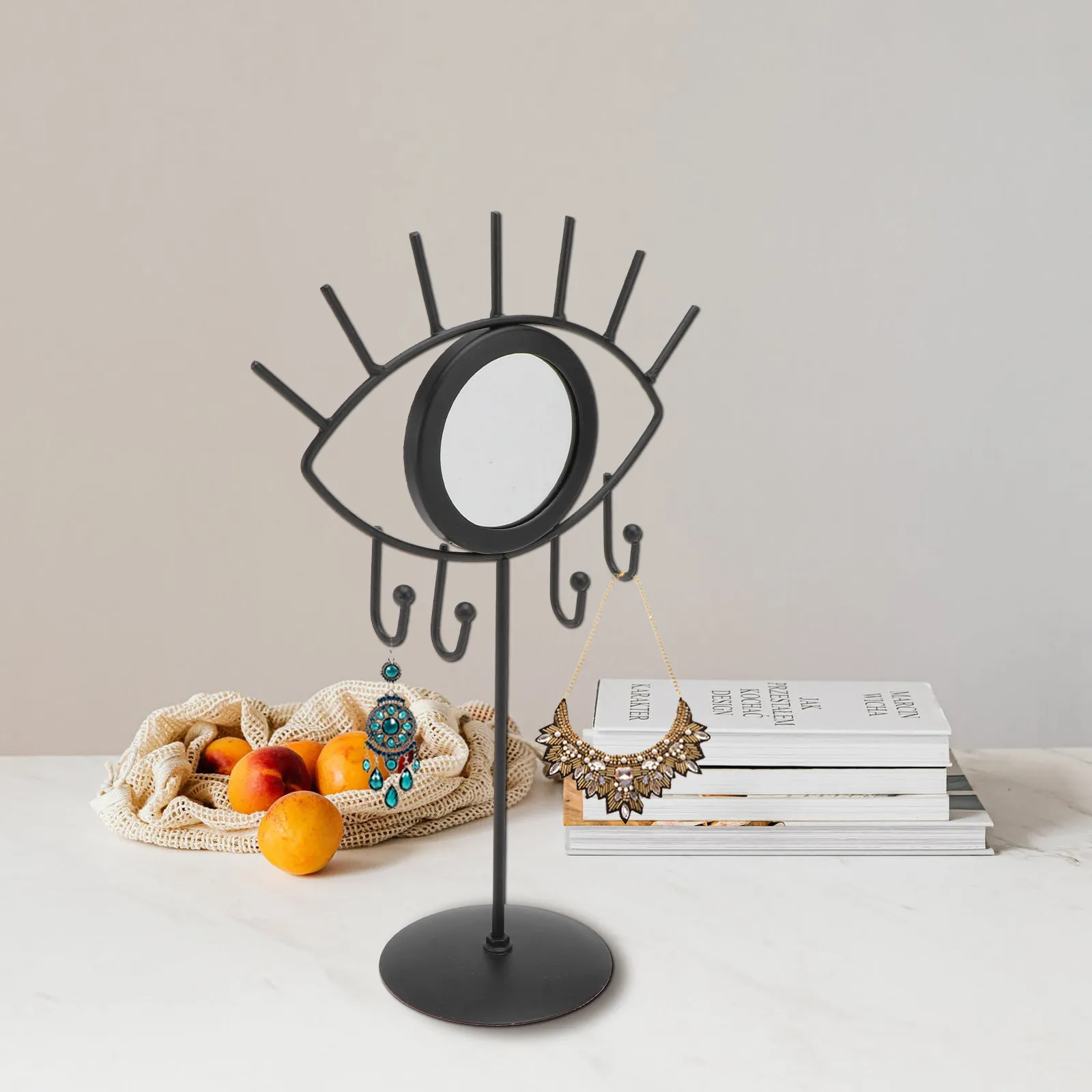 

1Pcs Jewelry Display Rack Iron Earrings Organizer Black Sturdy Holder for Necklaces Bracelets Earrings Accessories