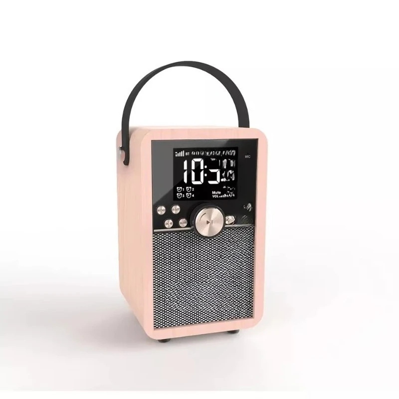 

Portable 5.1 Bluetooth Speaker High Quality Wooden Wireless Bluetooth Speaker with Light Emitting Diode Digital Alarm