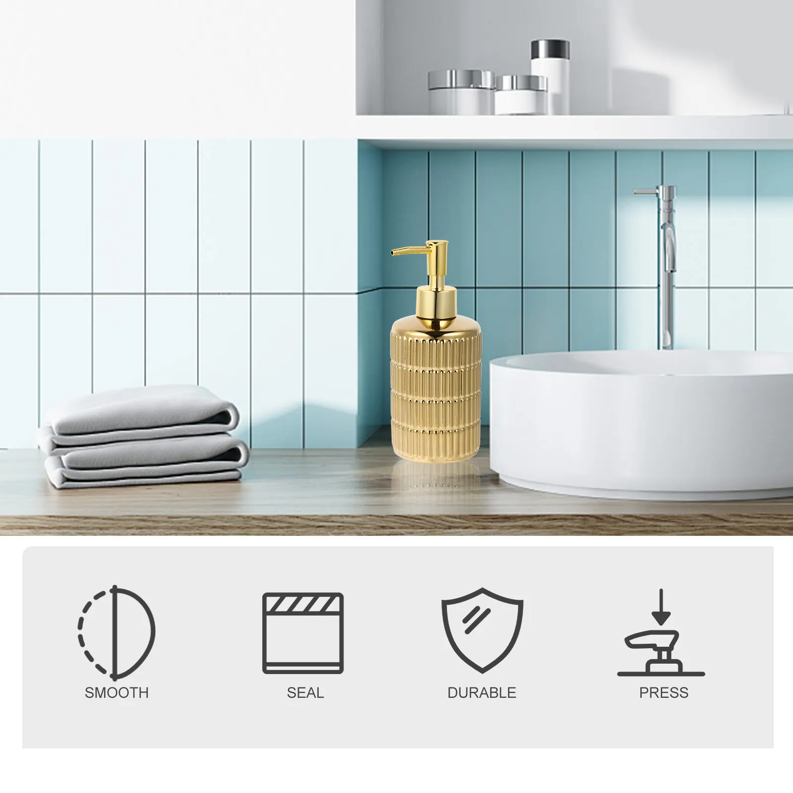 Bouteille à pompe à pression créative, 1 pièce, pour savon liquide, shampoing, Lotion, distributeur, support de salle de bain réutilisable, conteneur