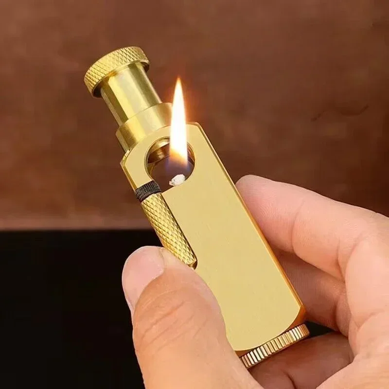 Heavy Trench Kerosene Lighter Special-shaped Brass Engraving Craft Personalized Creative Lighter Retro Collection