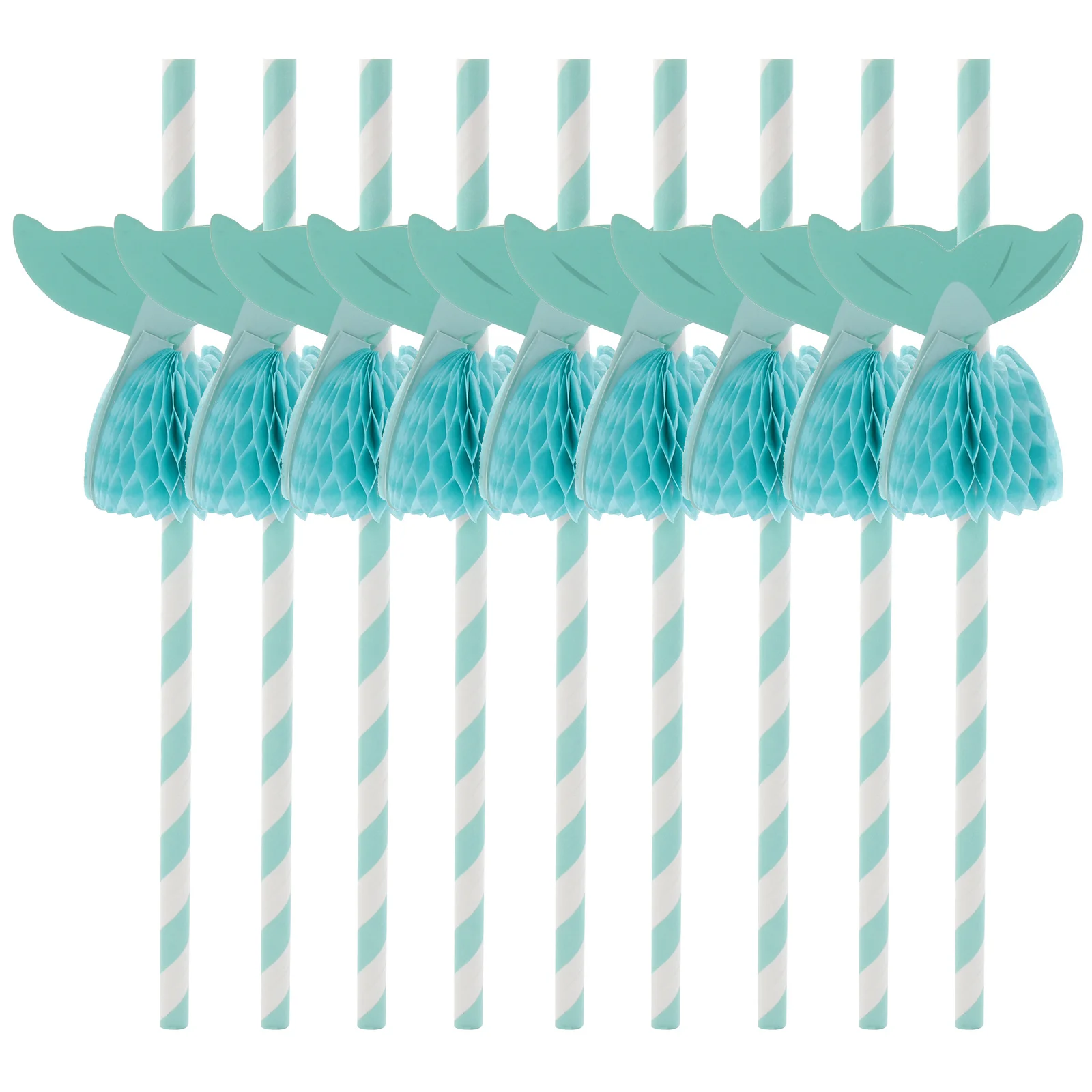 

50Pcs Honeycomb Paper Straws Tropical Hawaiian Mermaid Theme Decorative Drinking Straws for Summer Beach Party Supplies Cocktail