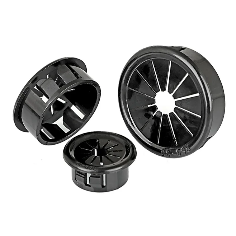 Black Nylon Plastic Cable Hole Cover RSB 10-100mm Furniture Dust Plug Buckle Table Grommet Wire Passing Line Outlet Rings image 3