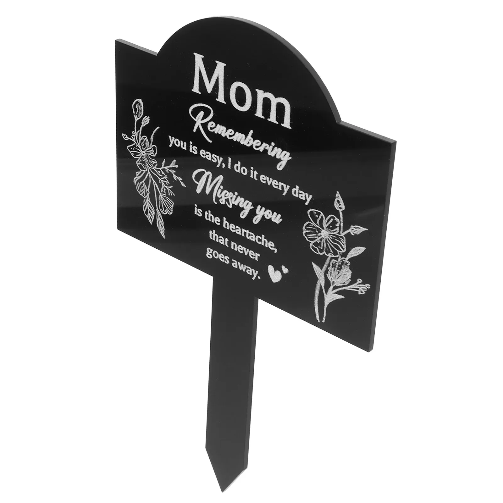 

Garden Grave Stake Memorial Sign Marker Wings Cross Waterproof Acrylic Durable Cemetery Decoration Lawn Insertion Firm Fixation