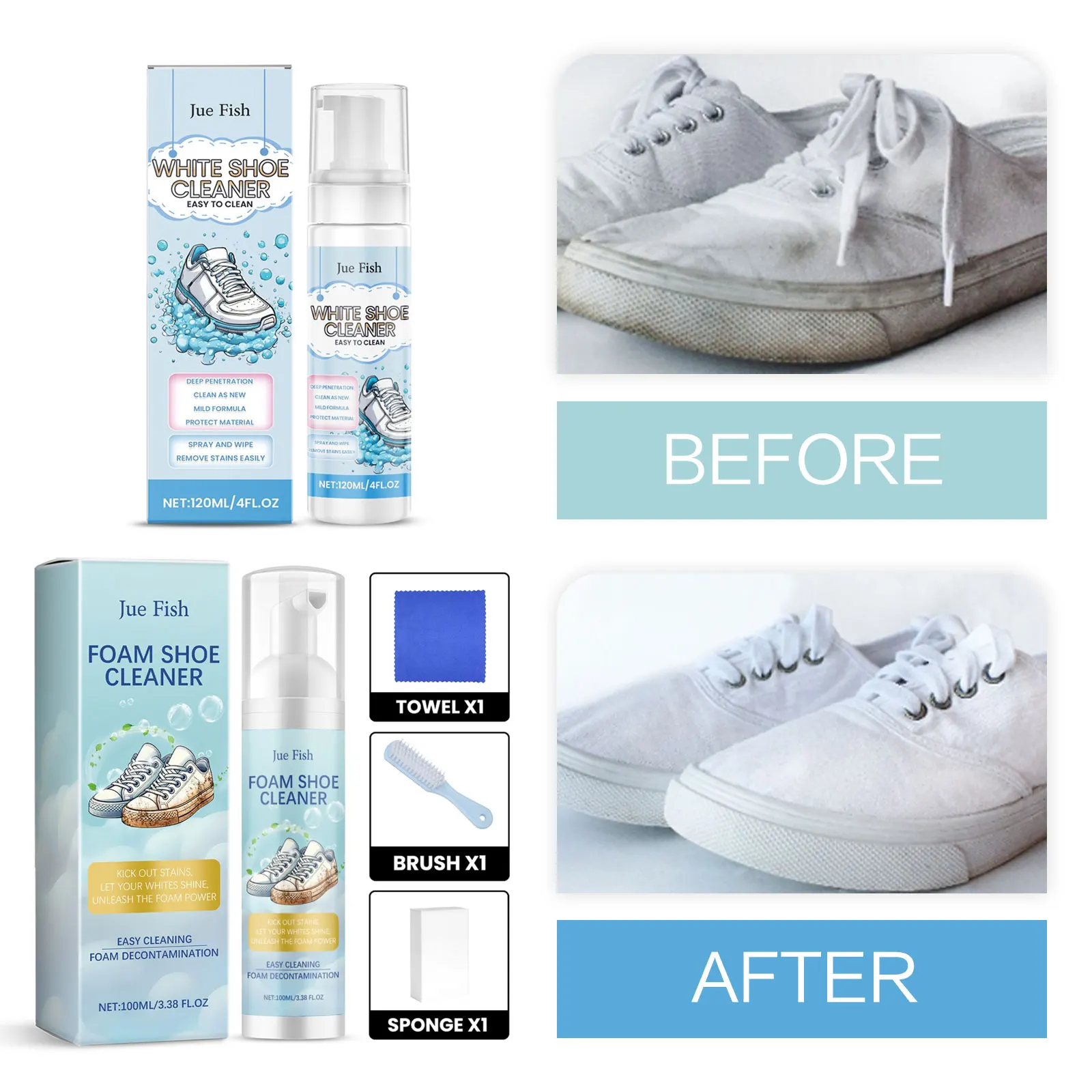 Foam Cleaner For White Shoes Whitening Polish Shoe Stain Oxidizing Sneaker Polishing Yellow Edge Cleaning Sneaker Cleaner Spray