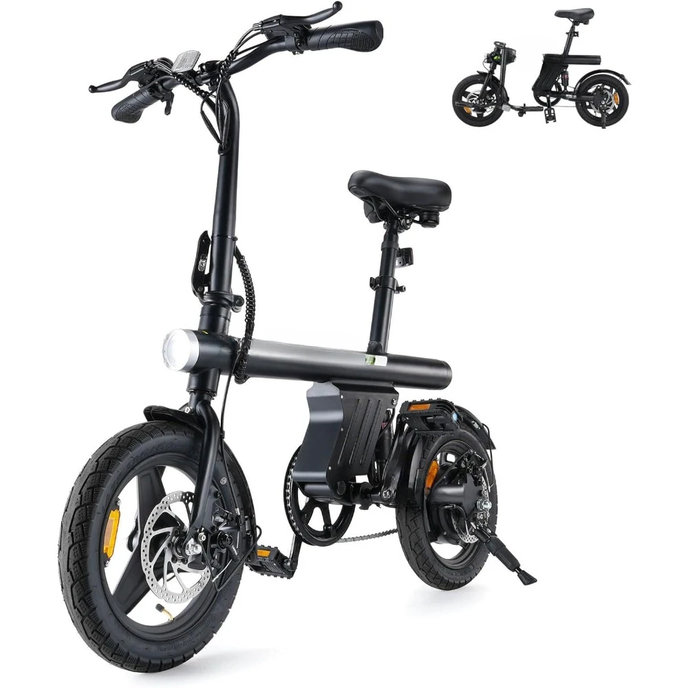 

Electric Bike 500W Motor, 20 Mph Folding Ebike, 14" Adults Electric Bicycles with Uphill, 280.8Wh Battery, 25 Miles PAS Range