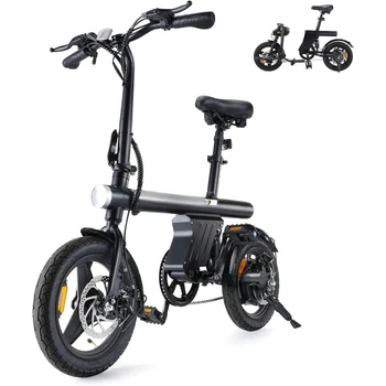 Image Electric Bike 500W Motor, 20 Mph Folding Ebike, 14" Adults Electric Bicycles with Uphill, 280.8Wh Battery, 25 Miles PAS Range