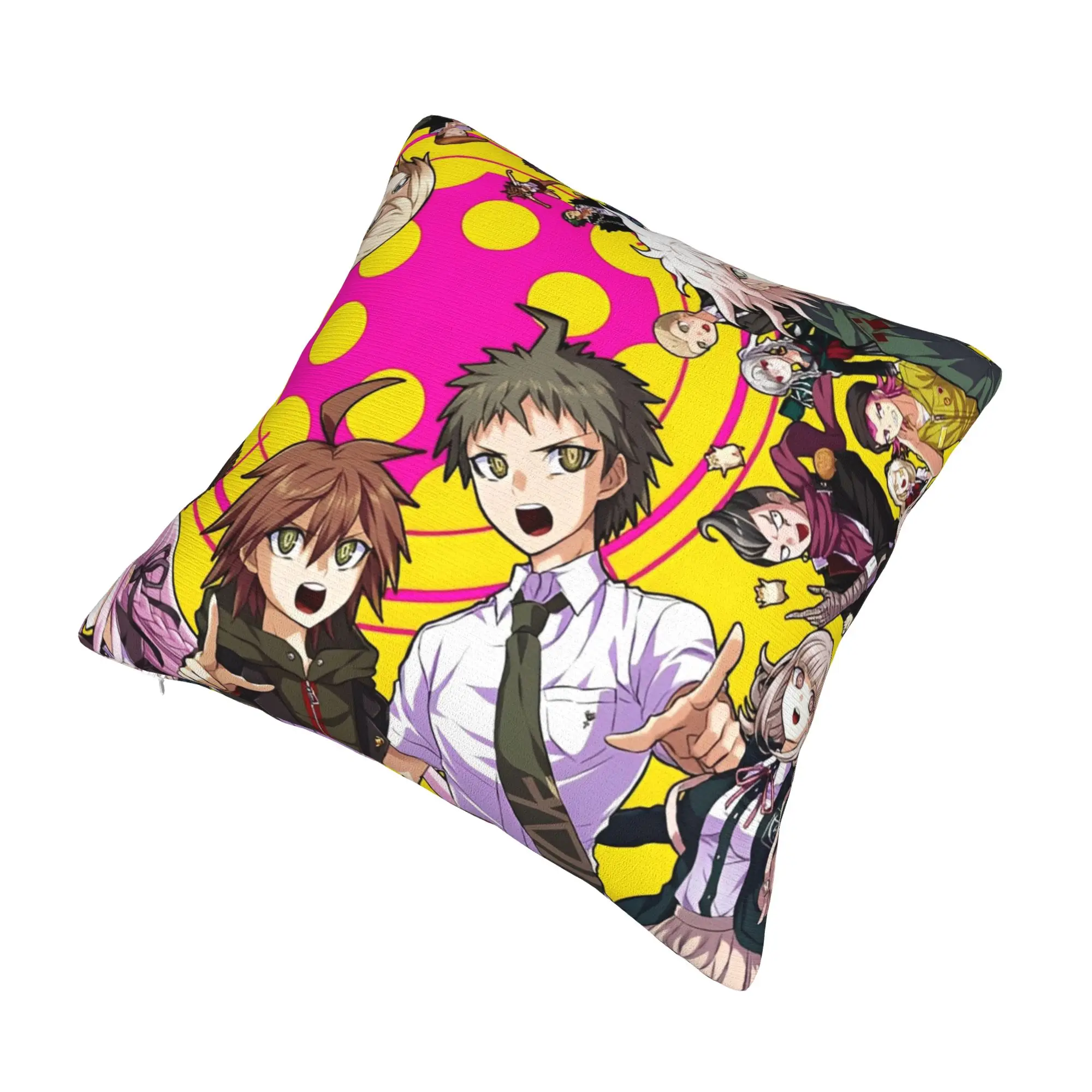 Danganronpa انمي ياباني وسادة غطاء ميرش الطباعة غطاء الوسادة زينة رمي كيس وسادة غطاء المنزل أحجام متعددة