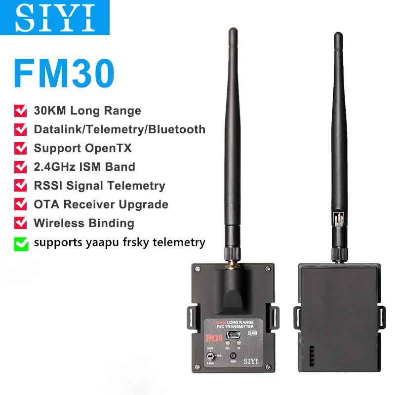 SIYI FM30 2.4G 30KM Radio Module Long Range Datalink Telemetry Bluetooth With FR Mini Receiver OpenTX OTA Racing Drones RC