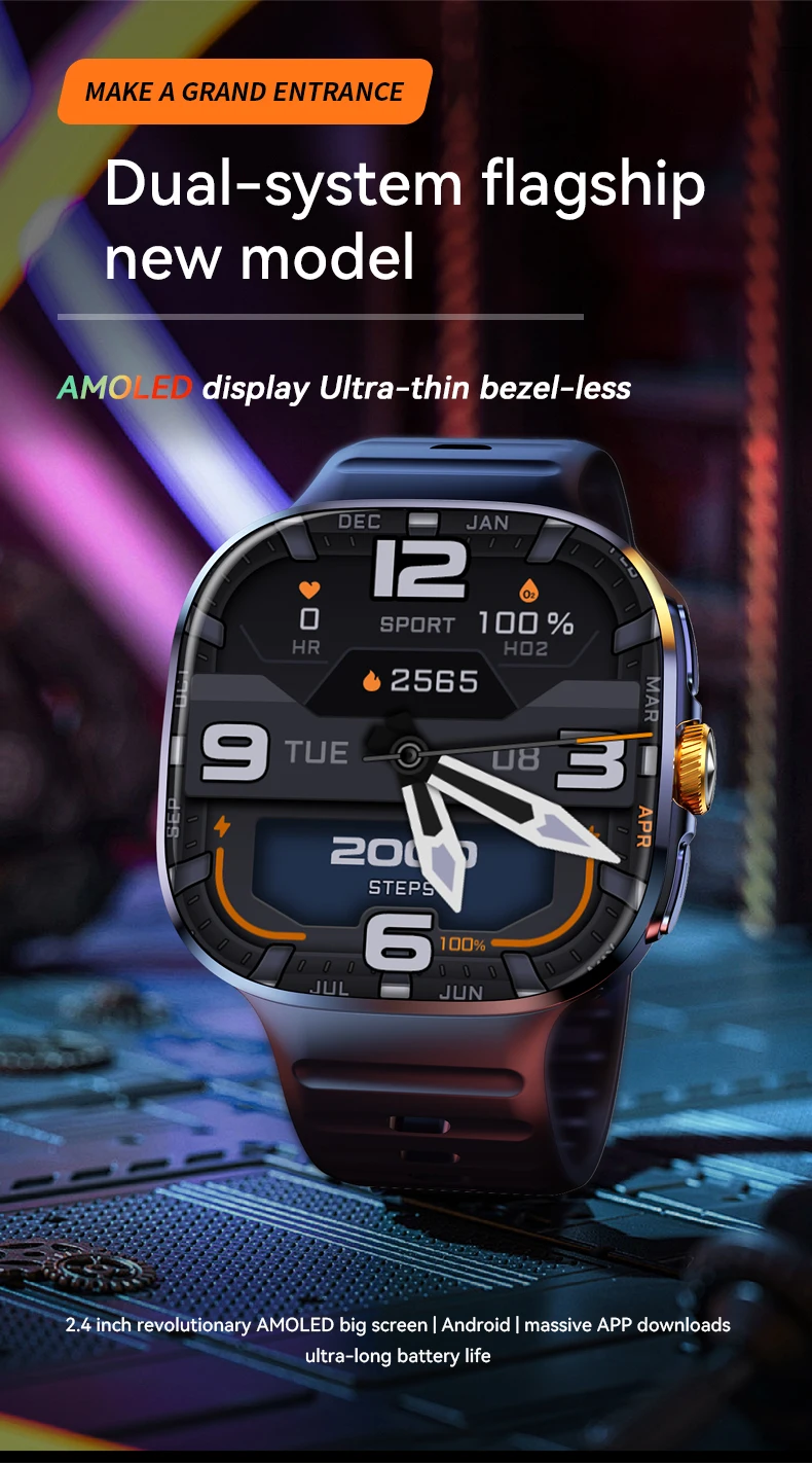 Neue 4G/5G Smartwatch 1000W HD-Kamera Videoanruf GPS WIFI SIM-Karte 2100mAh Akku 8+128GB GPS-Positionierung Smartwatch für Männer und Frauen – Detail 1