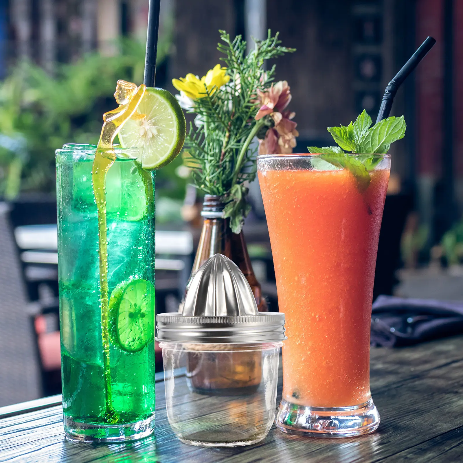 

Ручная соковыжималка для фруктов из нержавеющей стали и стекла, портативный кухонный инструмент для отжима лимонов, апельсинов и цитрусовых, для домашнего использования