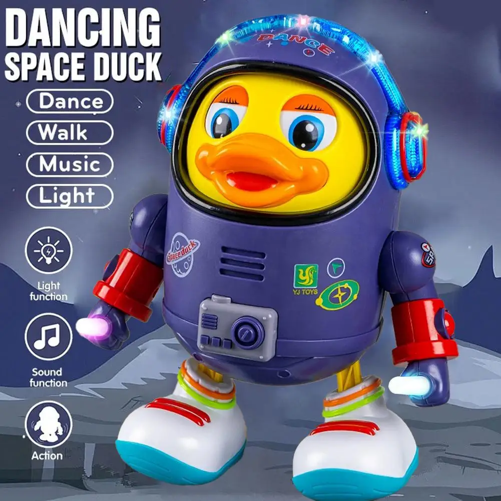 Giocattolo interattivo musicale per anatra per bambini, anatra spaziale danzante con luce musicale per regali di festa per ragazzi e ragazze ﻿