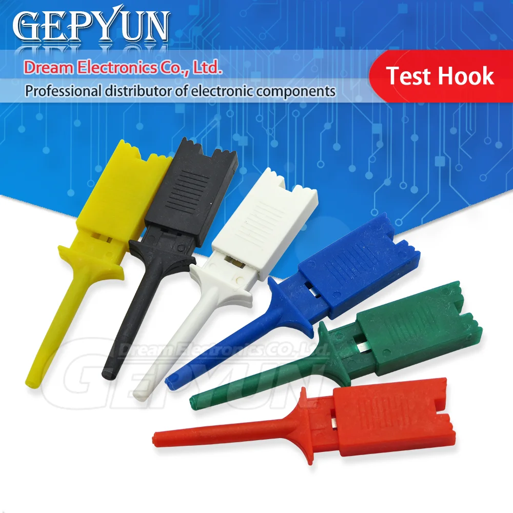 10ps Test Hooks Clips for Logic Analyzers Logic Test Clip Red Black Yellow Green Blue White Flattening Test Flat Hook Connection