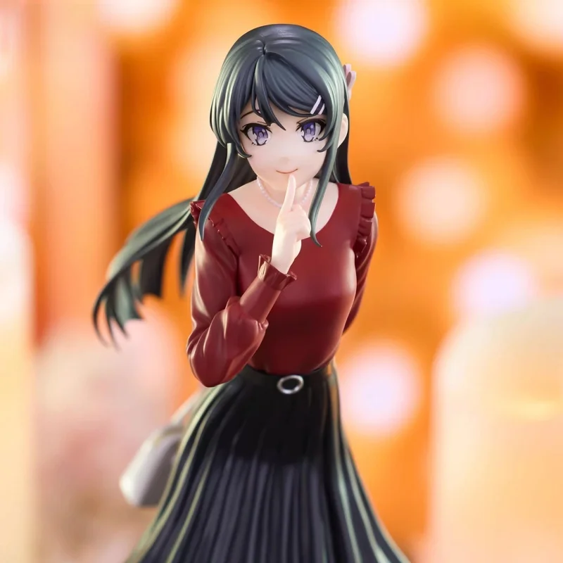 Echt Furyu Trio-Try-It Schurk Droomt Niet Van Bunny Girl Anime Figuur Sakurajima Mai Winter kleding Desktop Model Speelgoed Gift