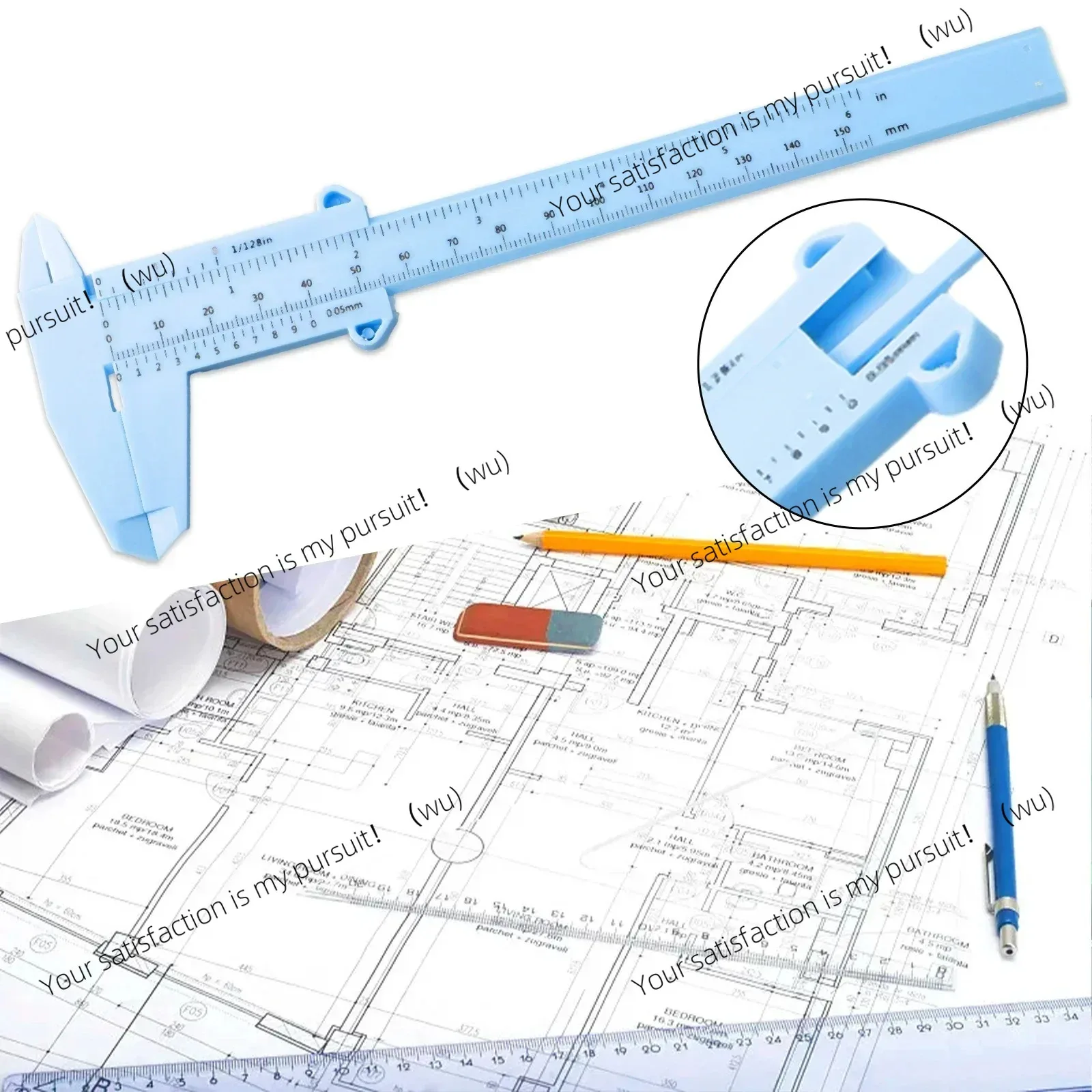 مقياس فرجار رنيه 0-150 مم من البلاستيك، مناسب لطلاب المدارس والمجوهرات لقياس الأدوات اليدوية #6