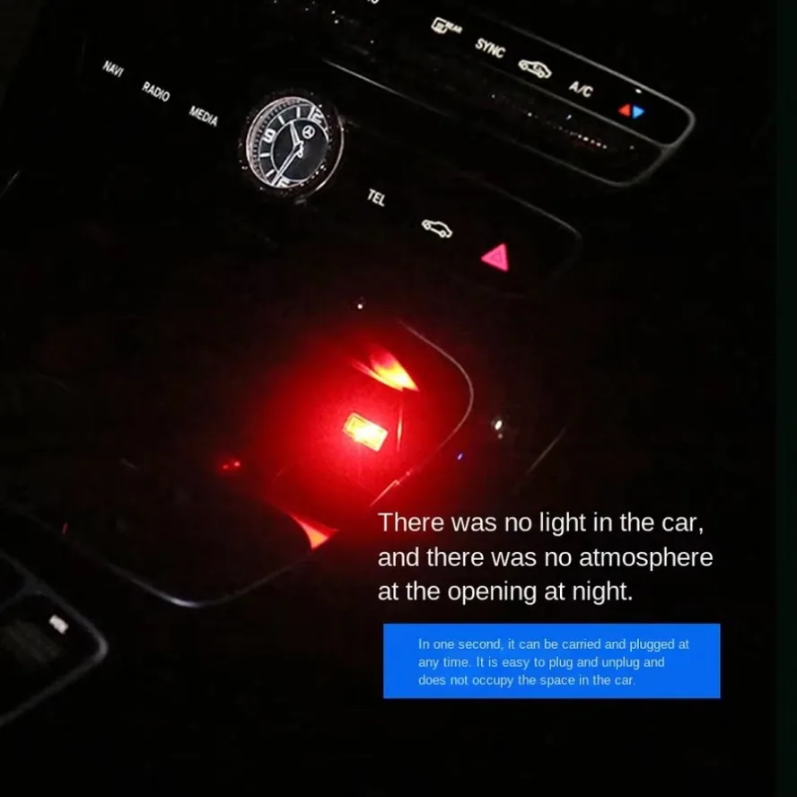 5 stili Mini USB Luce LED USB Luce notturna Modellazione Luce ambientale per auto Luce interna al neon Luce ambientale decorativa per gioielli per auto