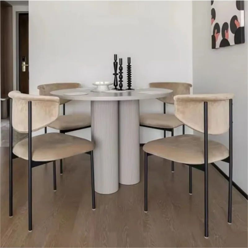 Cheap Guest Modern Iron Velvet Upholstered Hotel Home Office Metal Restaurant Dining Chair
