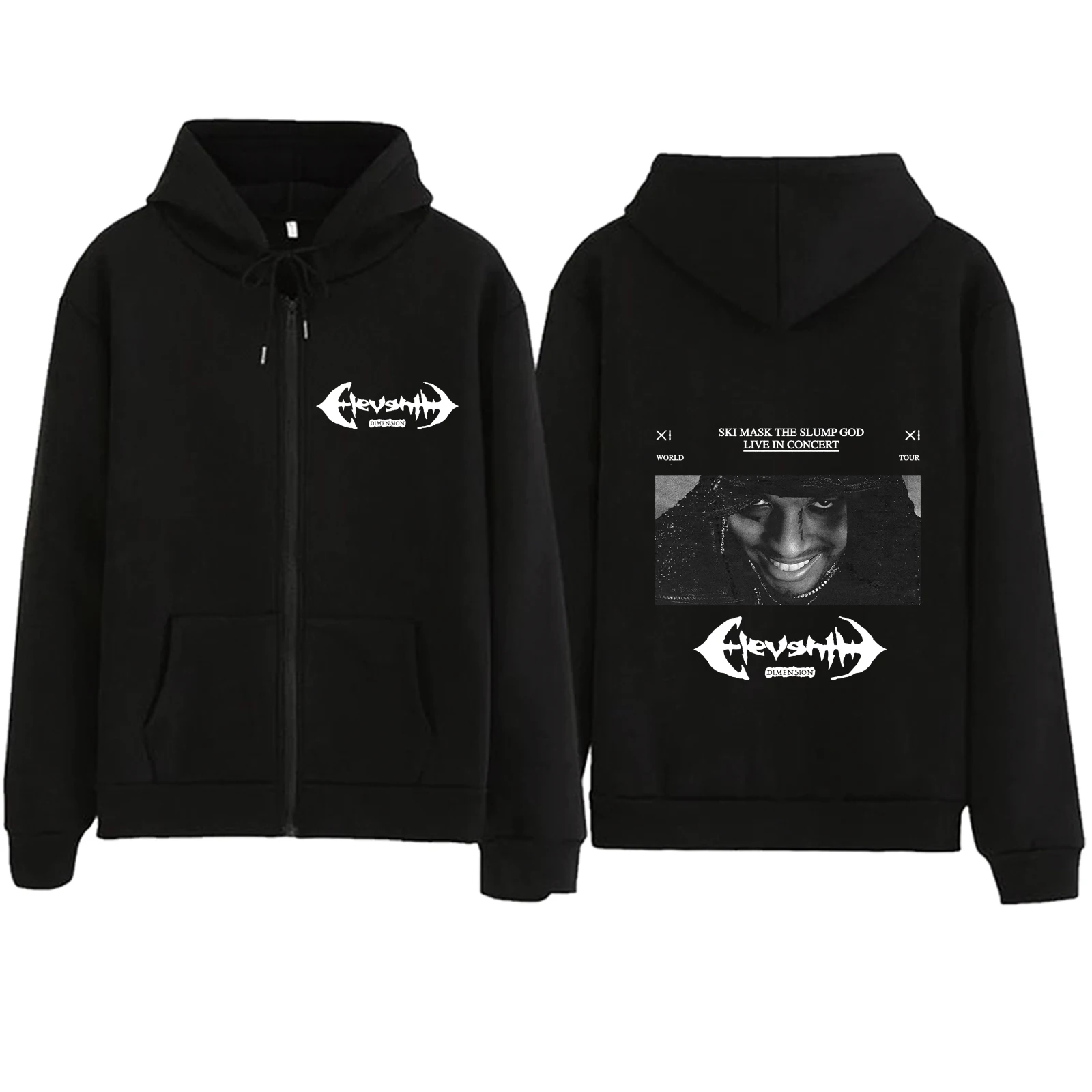 

Ski Mask The Slump God World Tour 2024 Zipper Hoodie Harajuku Pullover V-Neck Sweatshirts Tops Music Fans Gift Streetwear