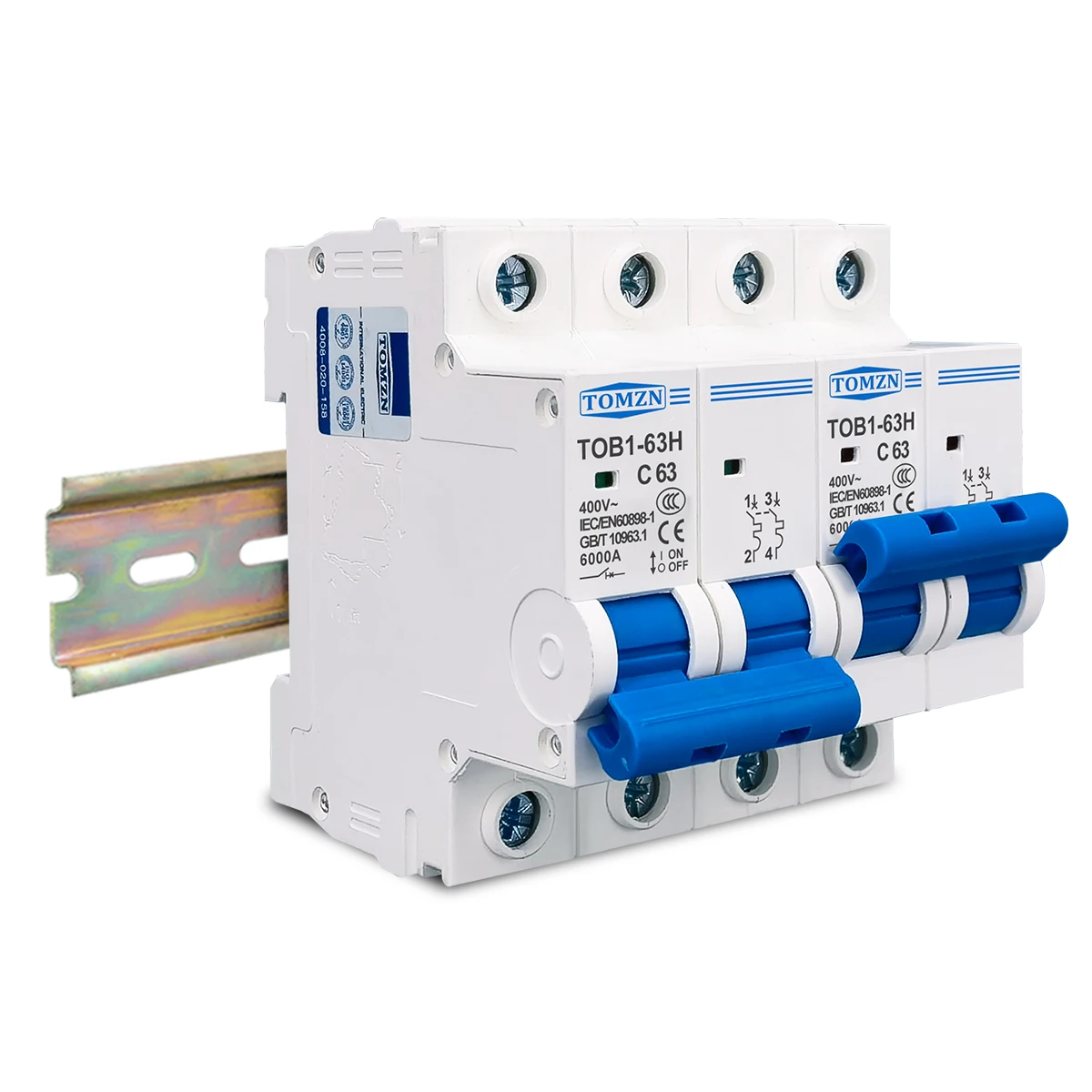 TOMZN 2P Plus 2P 230V AC 6-63A MTS Manueller Transferschalter Leistungsschalter MCB 50/60Hz 400V~