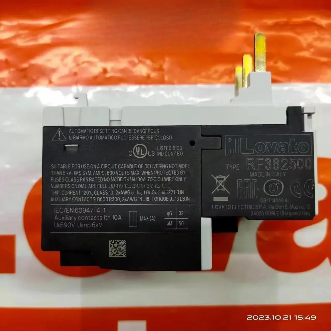 

Thermal overload RF381000 RF381400 RF381600 RF381800 RF382500
