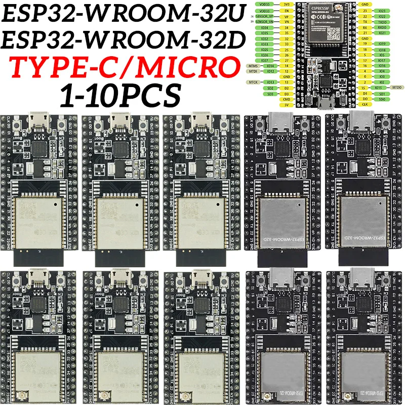 ESP32-DevKitC core board ESP32 development board 38Pin WIFI+Bluetooth-compatible IoT NodeMCU-32 ESP32-WROOM-32D ESP32-WROOM-32U