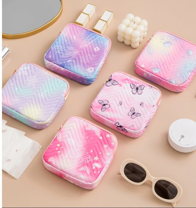 

Cosmetic bag large capacity earphone small waterproof multifunctional travel square pocket change storage
