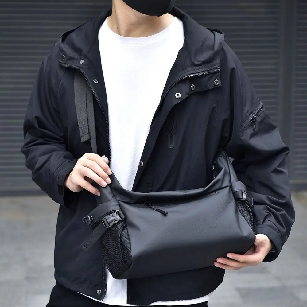 

Large Capacity Waterproof Chest Bag Korean Simple Men's Shoulder Bag Adjustable Strap Zipper Casual Mailman Bag Jogging