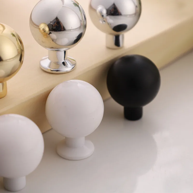 New Chinese Light Luxury Kitchen Cabinet Ball Handles Plastic Single Hole Drawer Wardrobe Door Knobs and Handles for Furniture