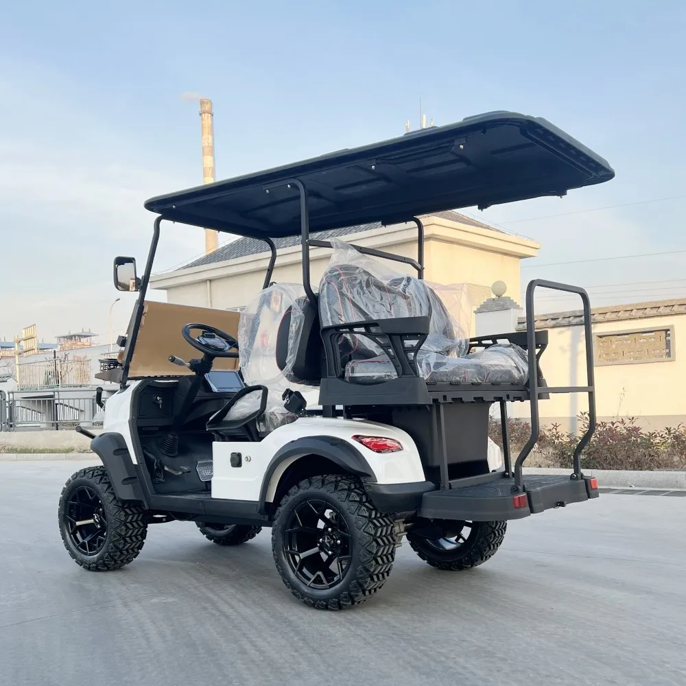 4 Seats 2+2 Off Road Electric Golf Cart Off-road Tires with Front Frame Bumper Electric Golf Scooter Buggy