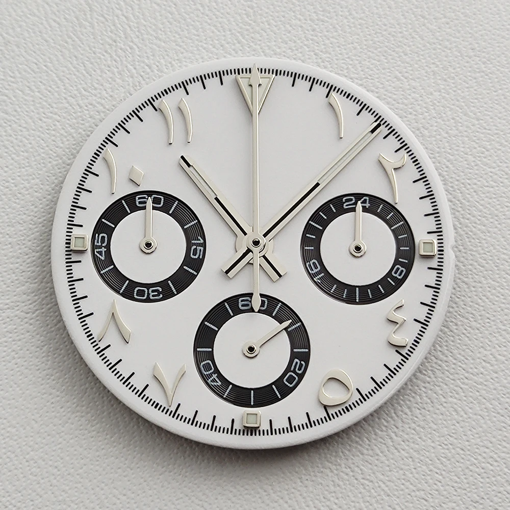29mm VK63 Dial Arabic numeral dial Watch Dial Quartz watch Black white dial band suitable for VK63 movement modified watch parts