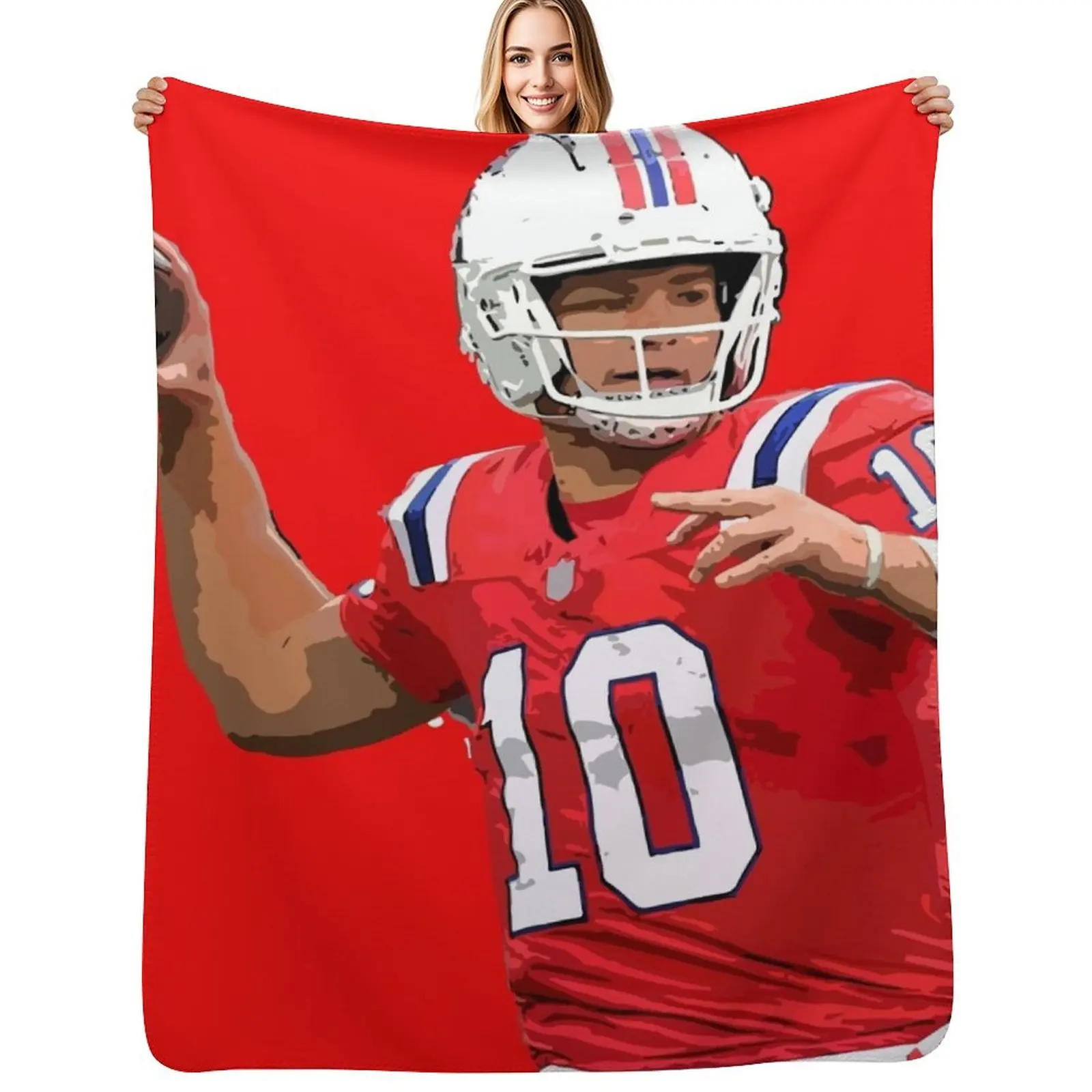 

Drake Maye Throw Blanket Luxurious Soft Fuzzy Blanket for Sofa Bed
