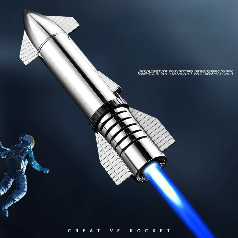 Modelo de nave espeluznante de almizcle, pistola pulverizadora de alta potencia, resistente al viento, llama azul, soplete de Gas butano, encendedor de cigarros para barbacoa, colección de adornos