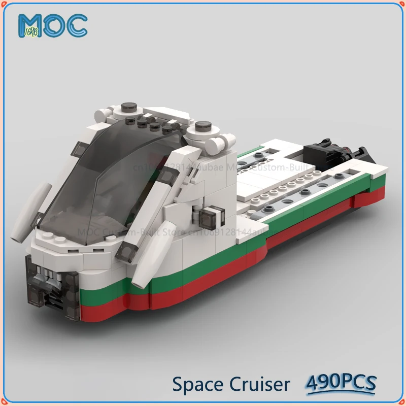 

Модель космического круизера MOC, строительные блоки, сделай сам, сборка кирпичей, коллекция дисплея, креативные развивающие рождественские игрушки, подарки, 490 шт.