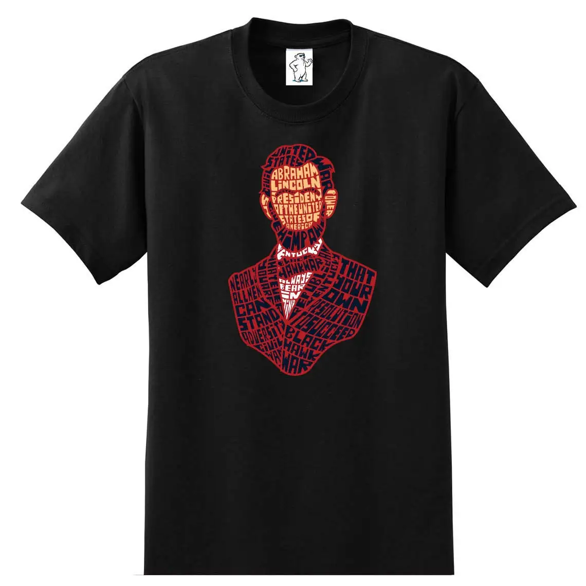 Abe Lincoln Calligram T Shirt Men'S Big And Tall