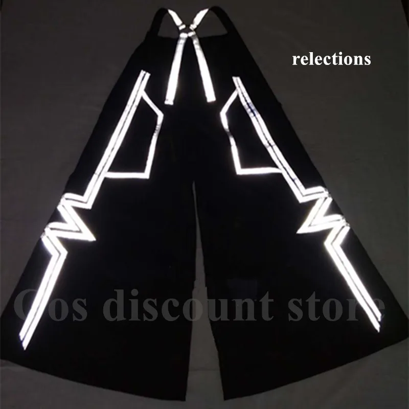 Fashion Night Vision Cool Shuffle Ghost Dance Pants Luminous Pants Bell-bottoms Reflective Pants Dancing Trousers Hot