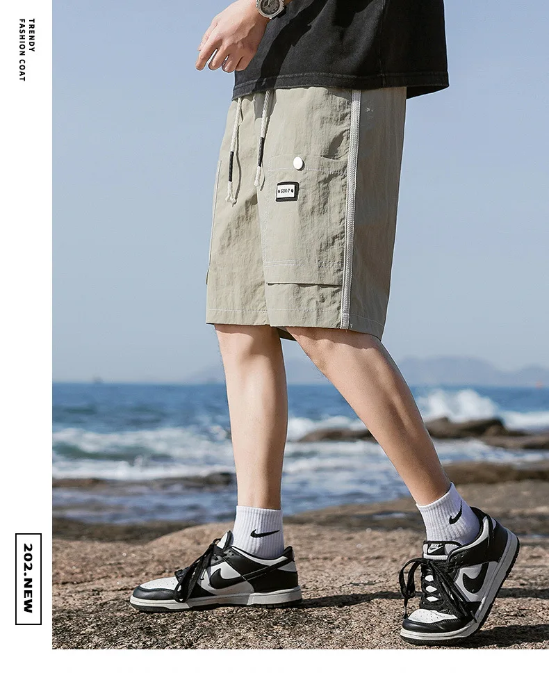 Men's Summer Quick-drying Work Shorts Elastic Waist Sports Casual Loose Multi-pocket Outdoor Versatile Fashion