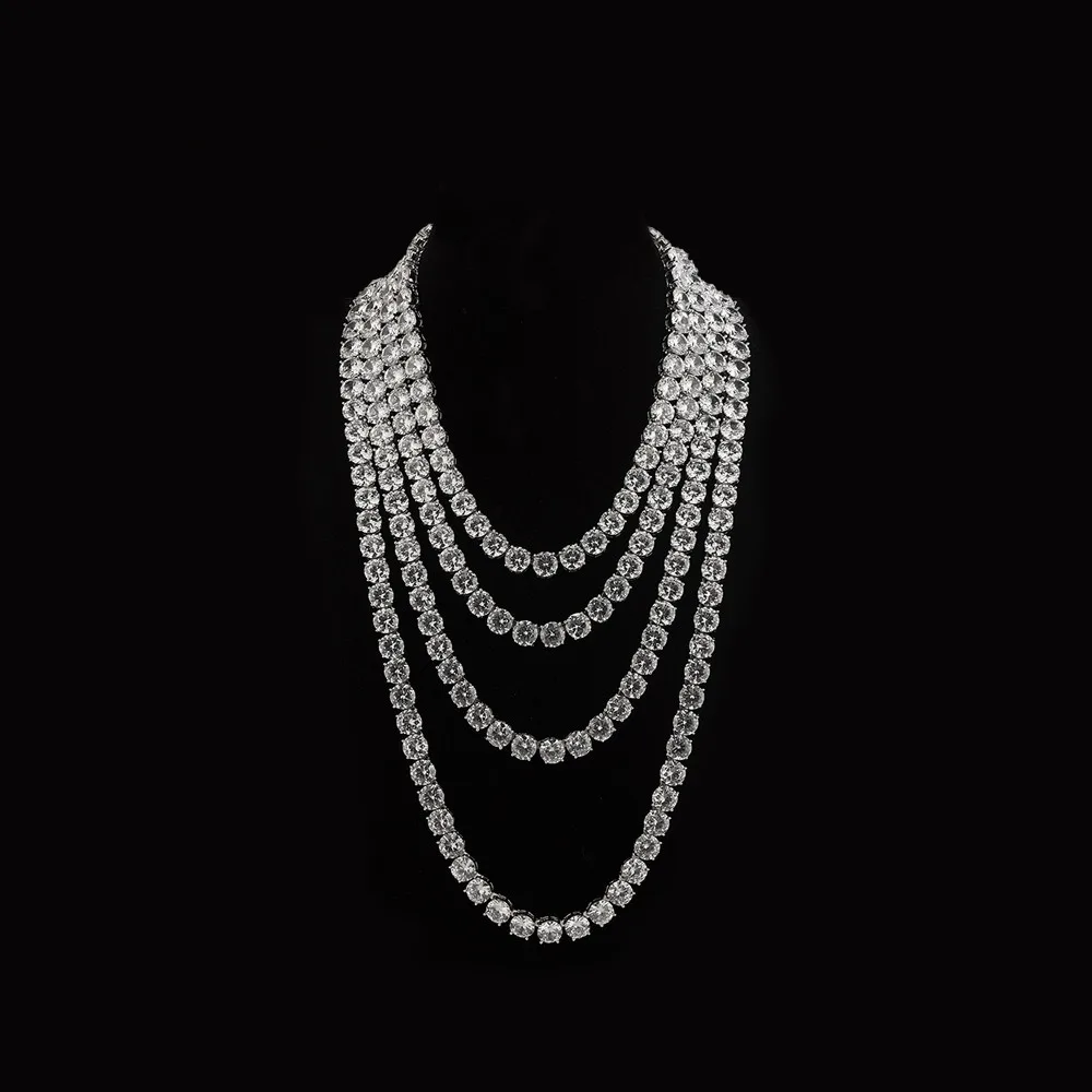 

SGARIT CUSTOM Jewelry 10K Solid Gold Moissanite Tennis Chain 4mm 3mm Necklace