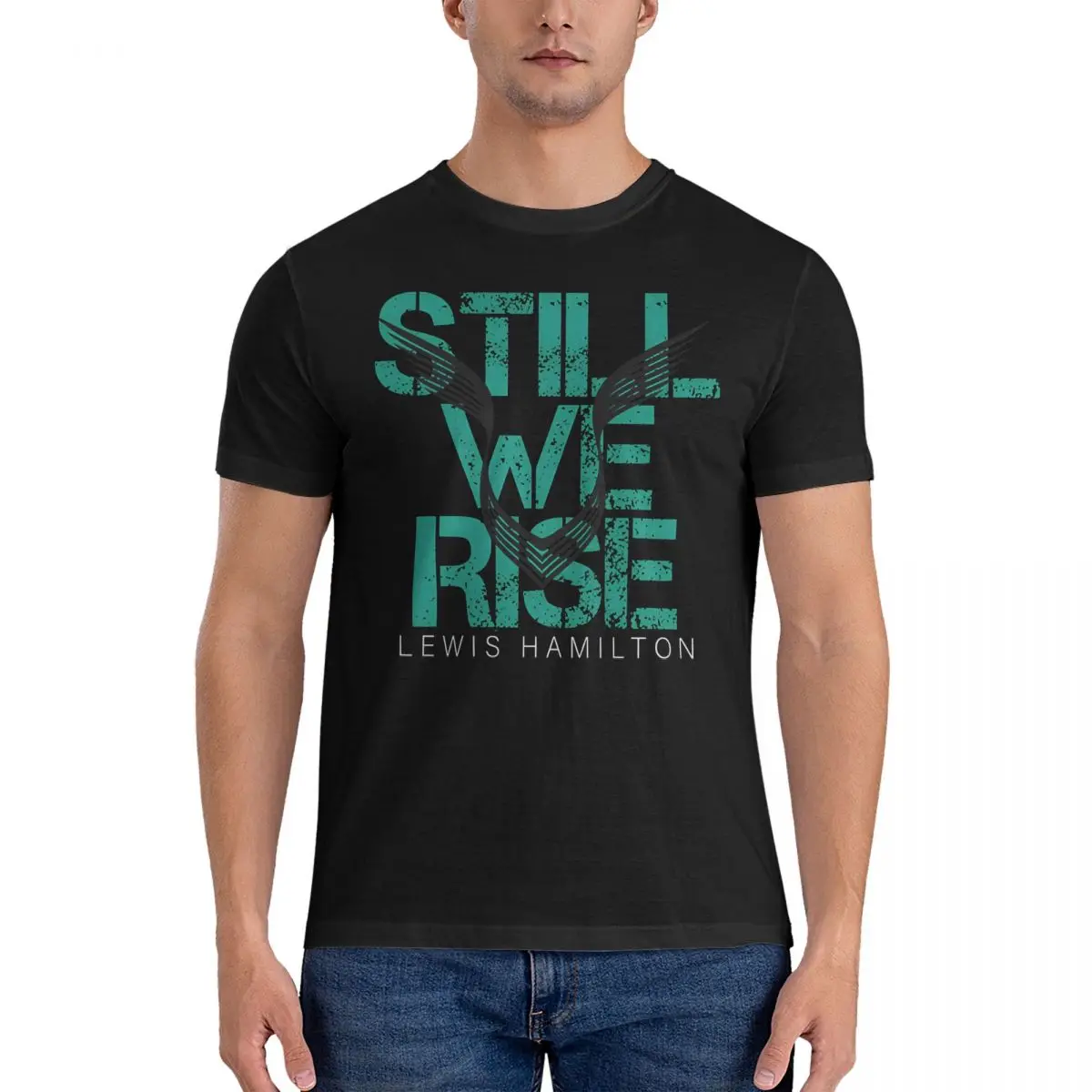 Men's T-Shirt 44 Still We Rise Fun Cotton Tees Short Sleeve Lewis Hamilton T Shirts O Neck Clothing Gift Idea