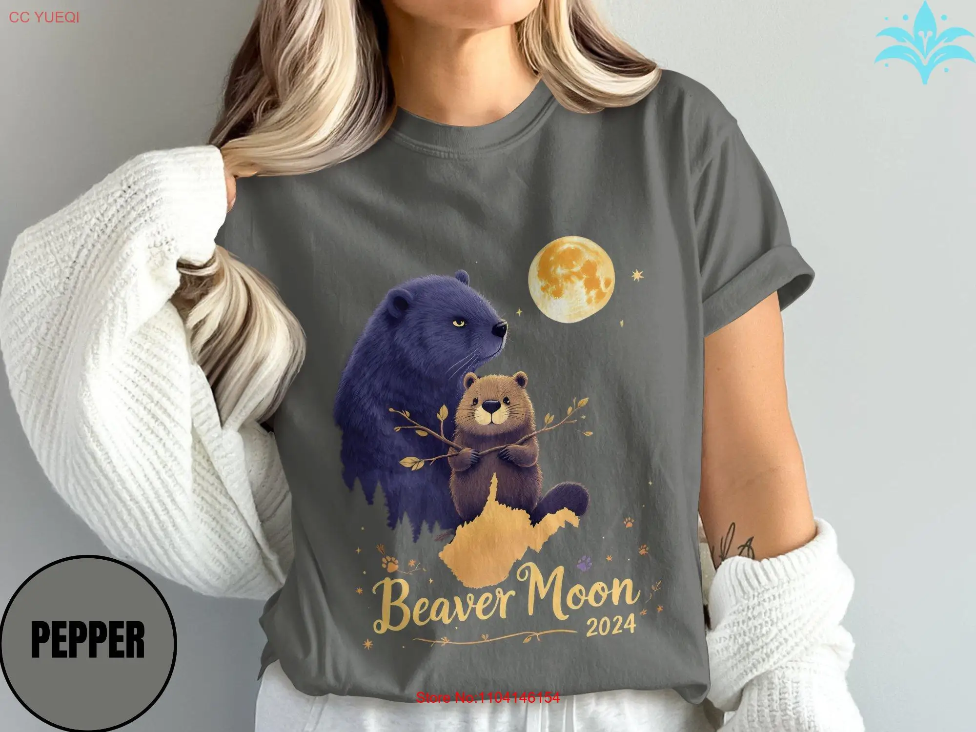 

Comfort Colors Full Beaver Moon 2024 T Shirt Bizzy Eager Charm long or short sleeves