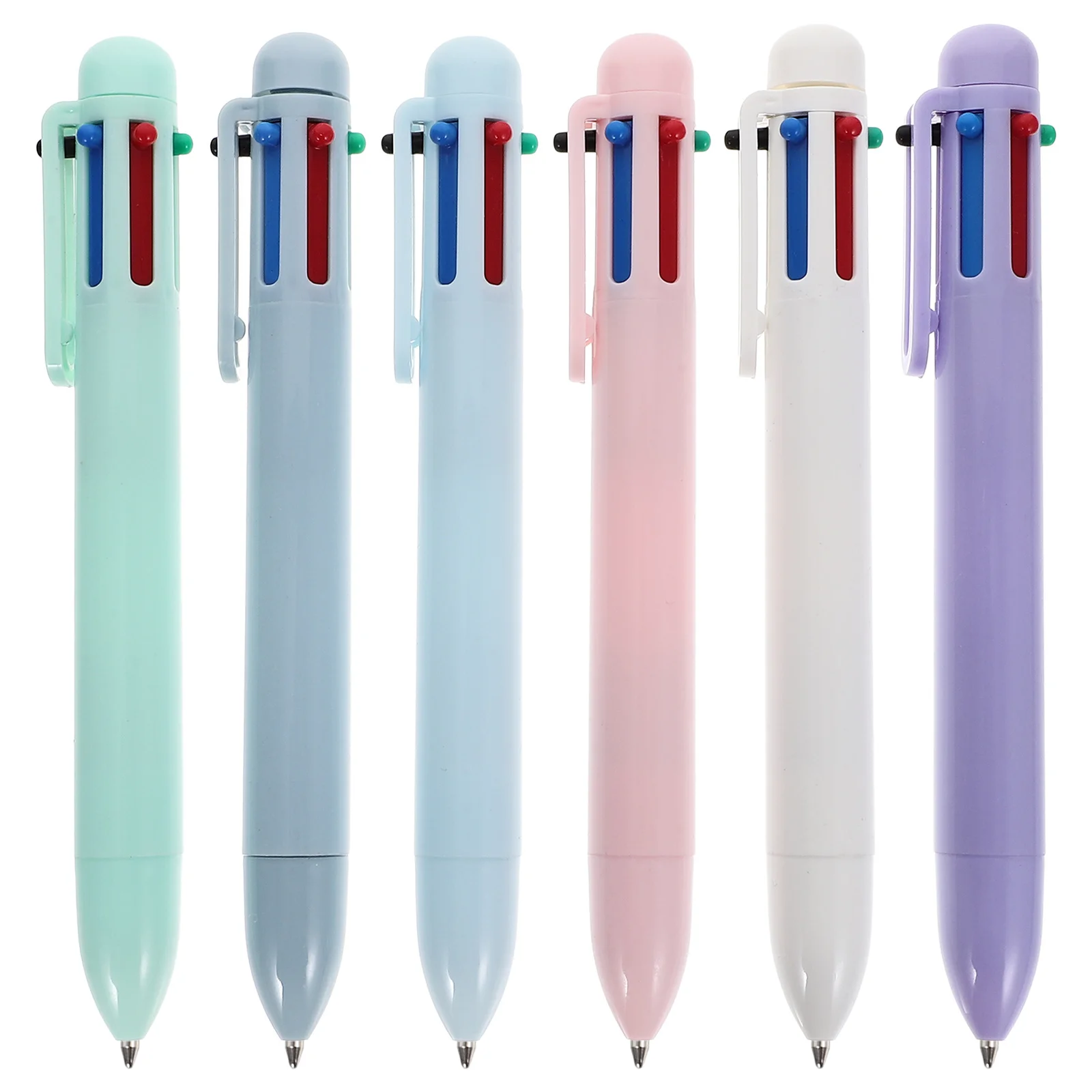

6pcs Macaron Ballpoint Pen Smooth Writing Tool For Student Portable Stationery School Office Daily Use Ergonomic Design Funny