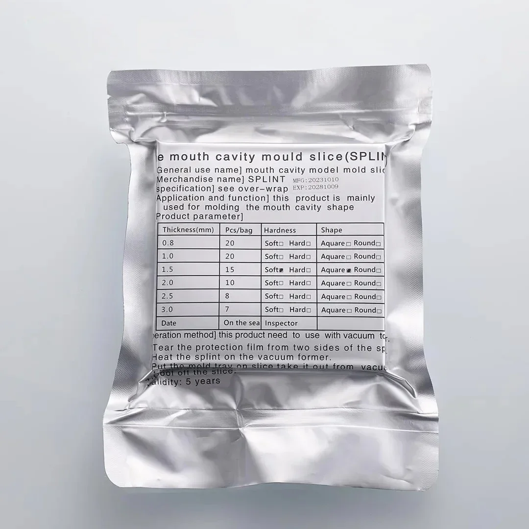 Attelle orthodontique de laboratoire dentaire, 8/10/15/20 pièces, feuille de formage sous vide en tranches, matériau de thermoformage doux et dur 1.0/1.5/2.0mm