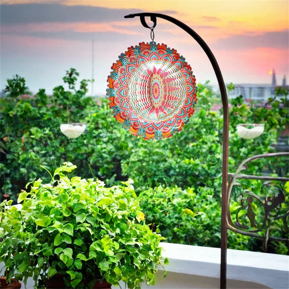 1 piece of 3D mandala decoration, 304 stainless steel engraving dynamic indoor and outdoor hanging cartouches