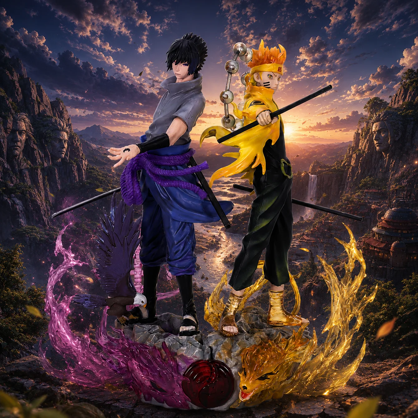 Naruto Uzumaki, Sasuke Uchiha, Naruto, Anime-Figur, Anime-Merchandise, Anime-Geschenk für Freunde zum Geburtstag, Anime-Charakter-Statue, Schreibtisch-Dekoration, Sammlerfigur, Feiertagsgeschenk