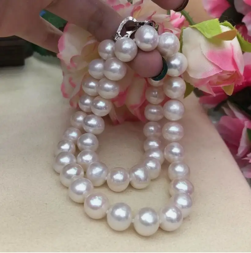 

Элегантное ожерелье из белого жемчуга Южных морей 11-12 мм 10-11 мм 18 дюймов 925s