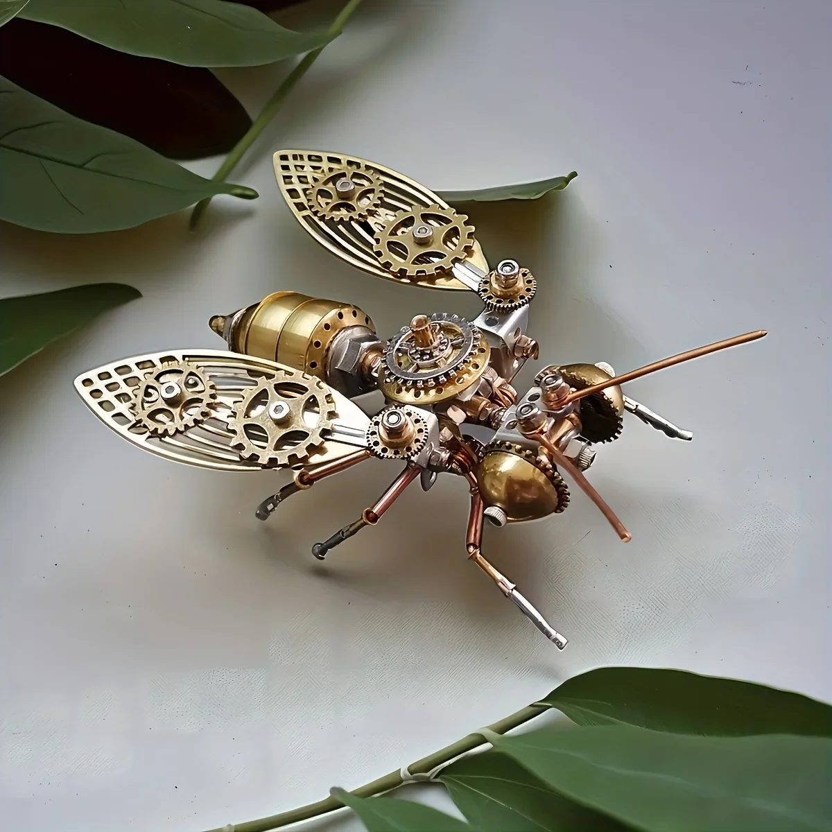 Creative Insect Decor Figurine Mechanical Metal Assembly Model Home Office Gear DIY Craft Desktop Decor Collectible Gift