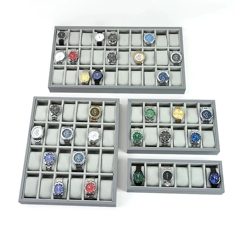 

6/12/30 Slots Watch Storage Display Box Wristwatch Organizer Display Tray Watches Holder With Pillows Gift Cases