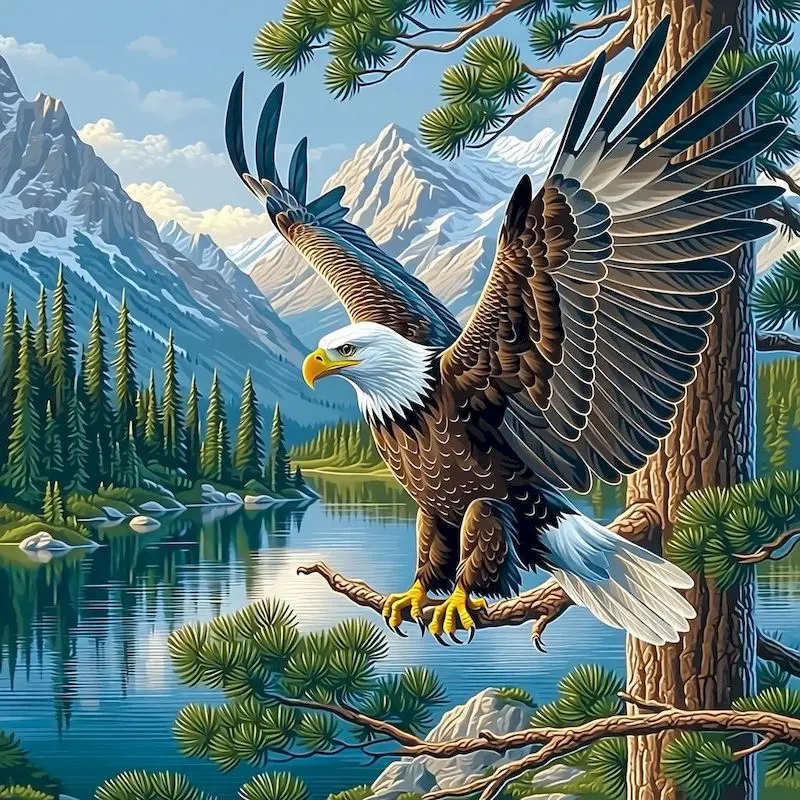 

RUOPOTY 5d Diamond Painting Home Wall Art Decor Diamond Art Kits For Adults Eagle Full Round Diamond Art Kit Painting Decor
