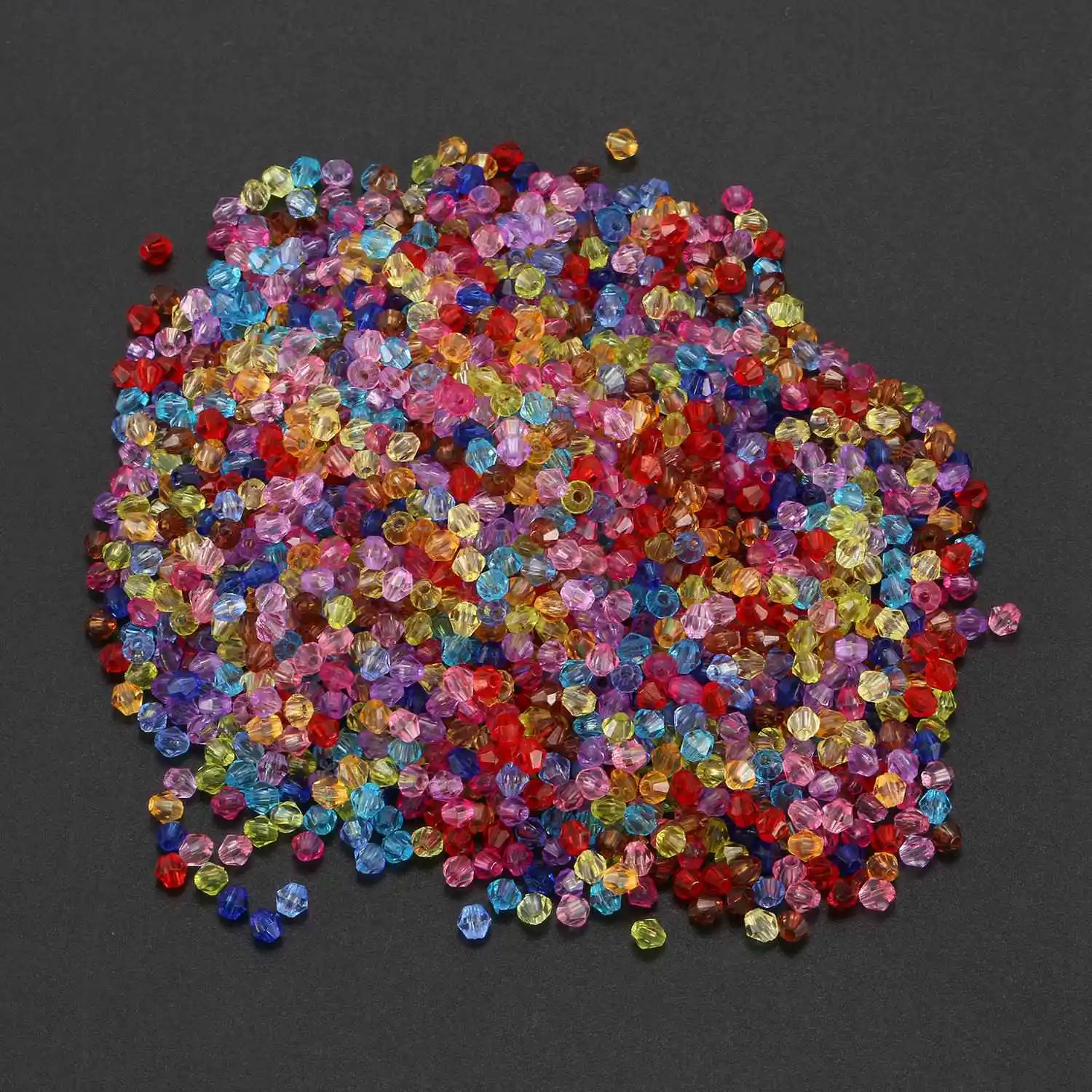 FZFZ 2000 혼합 바이콘 아크릴 작은 스페이서 비즈 4x4mm