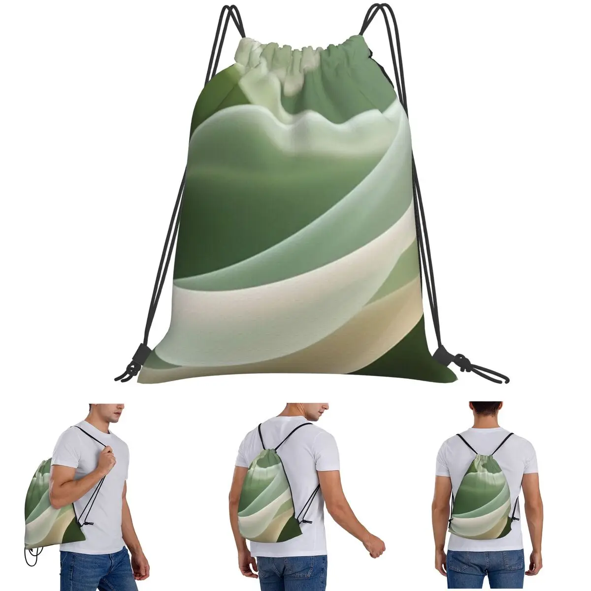 

Soft Minimal Abstract Waves In Gentle Backpacks Casual Drawstring Bags Sports Bag Book Bags for Travel Students